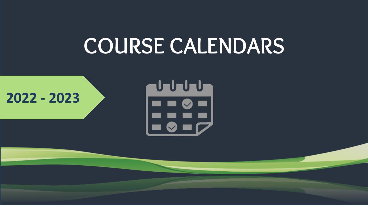 Course calendar dates 22-23