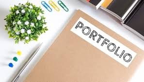 A file with the word 'portfolio' typed on it.