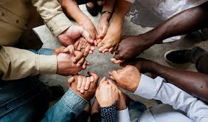 holding hands in a circle